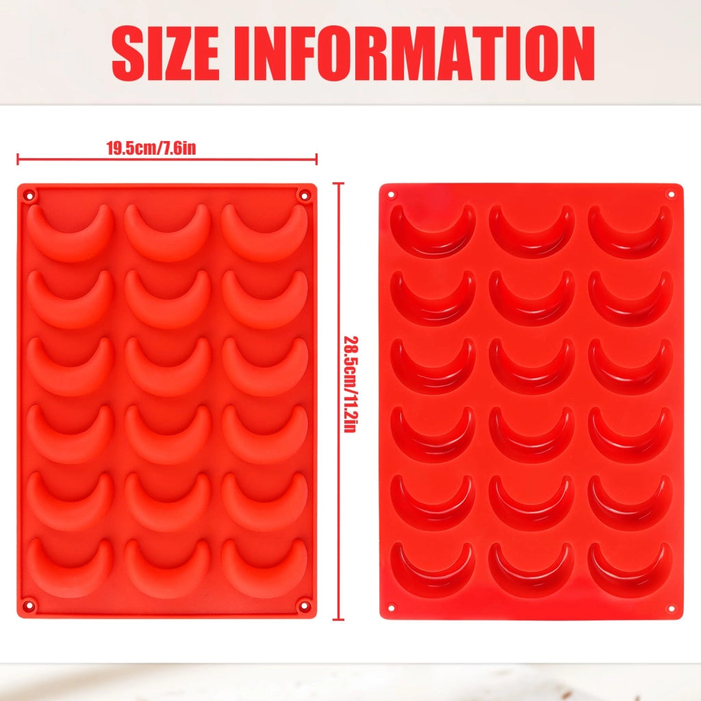 Stampi in silicone per biscotti "Vanillekipferl", 18 stampi, set da 3