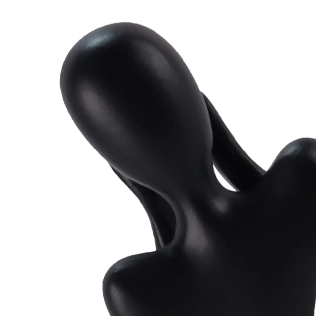 Set di 3 figure astratte per la riflessione, realizzate in resina, colore nero