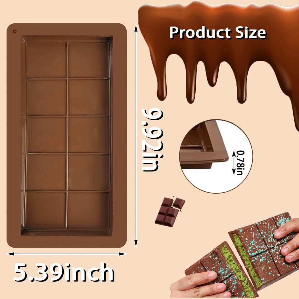 Stampo in silicone per cioccolato, set da 2 pezzi, senza BPA, con rivestimento antiaderente
