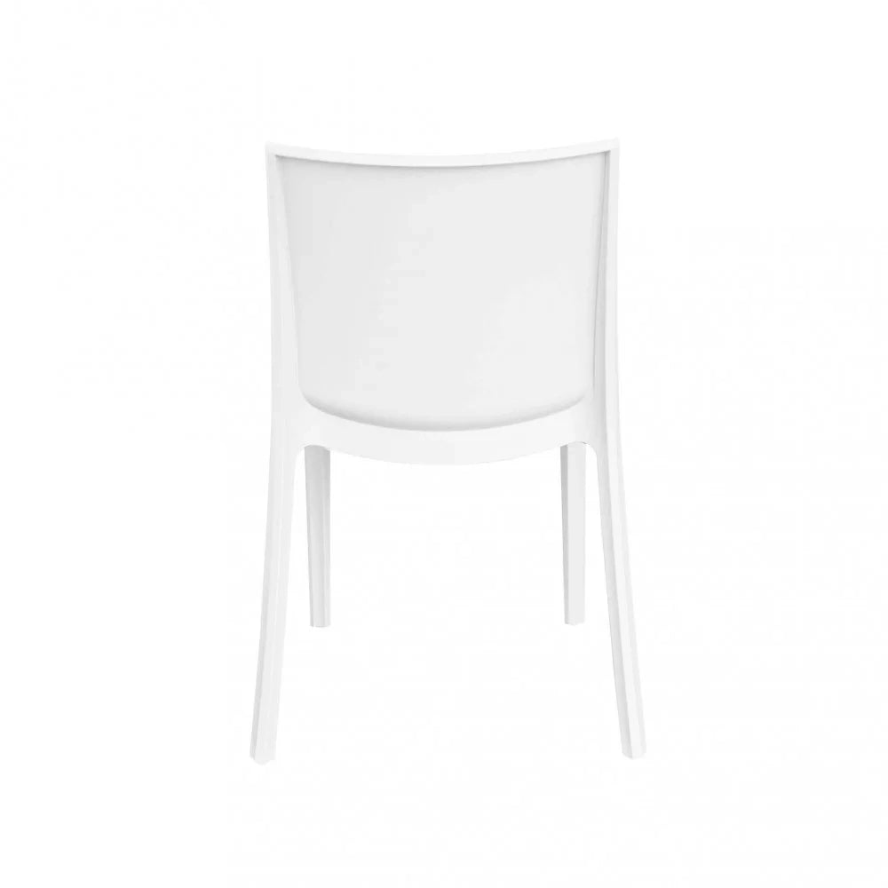 Sedia da Esterno Impilabile in Polipropilene cm 55x47x82 Perla Bianco