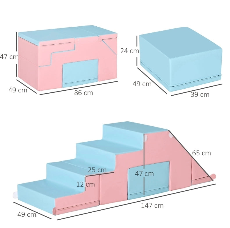 MODULI morbidi da gioco per bambini 86x49x47 cm rosa, set da 2 pezzi