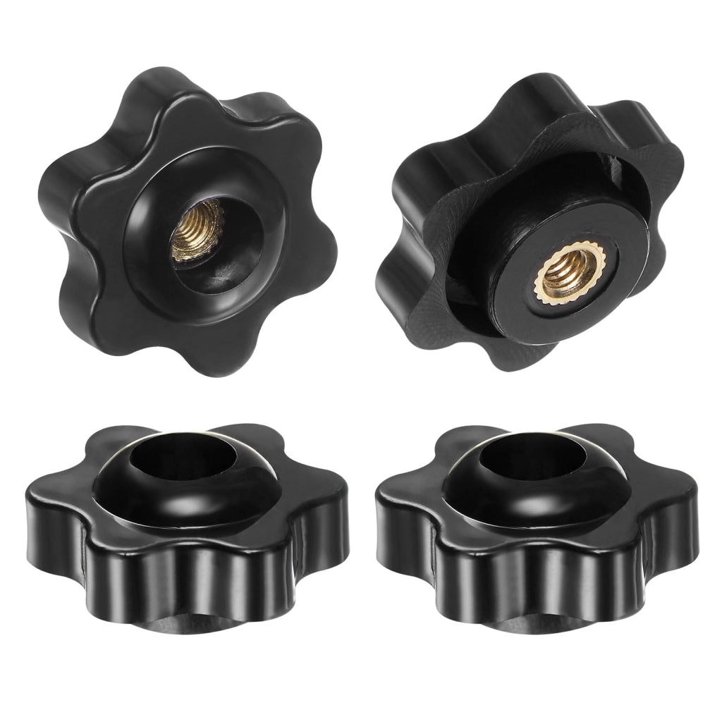 4 viti a testa cilindrico con filettatura parziale M4, lunghezza 25 mm, colore nero, materiale: plastica/ottone