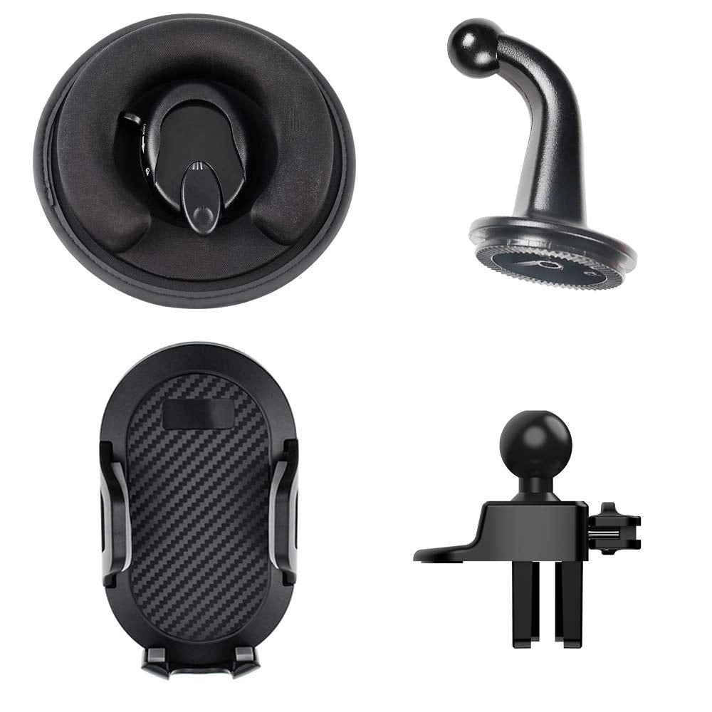 Supporto per telefono da auto 2-in-1: compatibile con cruscotto e bocchette dell'aria, rotazione a 360°