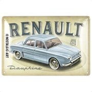 Targa metallica, 20x30 cm, per Renault Dauphine, design retrò