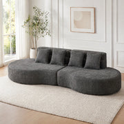 DIVANO Modulare in Schiuma 2 Pezzi Chenille Grigio
