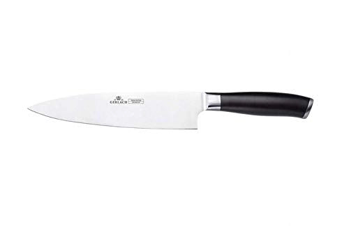 Set di coltelli da cucina da 5 pezzi con base in legno, affilacoltelli, acciaio inossidabile, colore nero