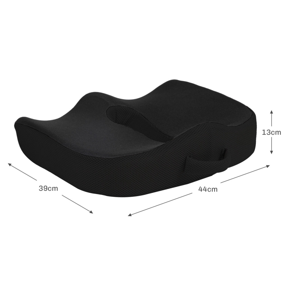 Cuscino ergonomico per seduta in memory foam, nero
