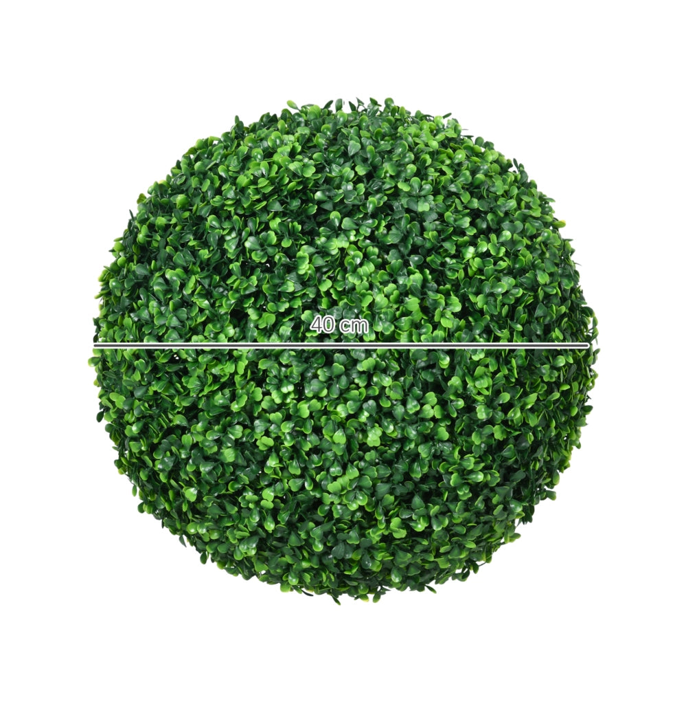 SFERE di bosso artificiale Ø40 cm verdi Set da 2 pezzi per interni ed esterni