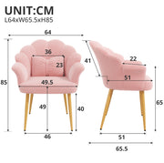 Set di 2 poltrone 64x65;5x85 cm in tessuto peluche rosa con cuscini