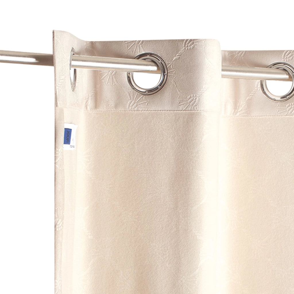 Tende con passanti, in microvelluto, color beige, 140x250 cm, oscuranti