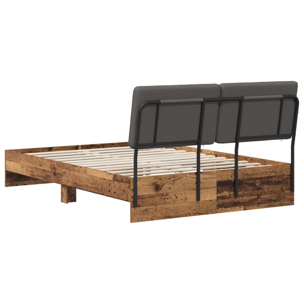 Letto matrimoniale con testiera Legno vecchio e grigio scuro 3439428