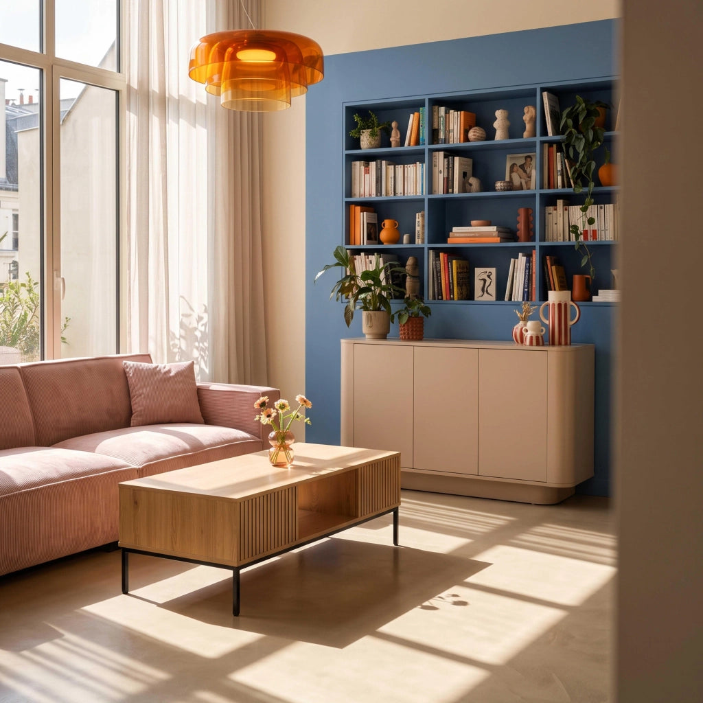 Oviala - Credenza semplice a 3 ante 120 cm crema