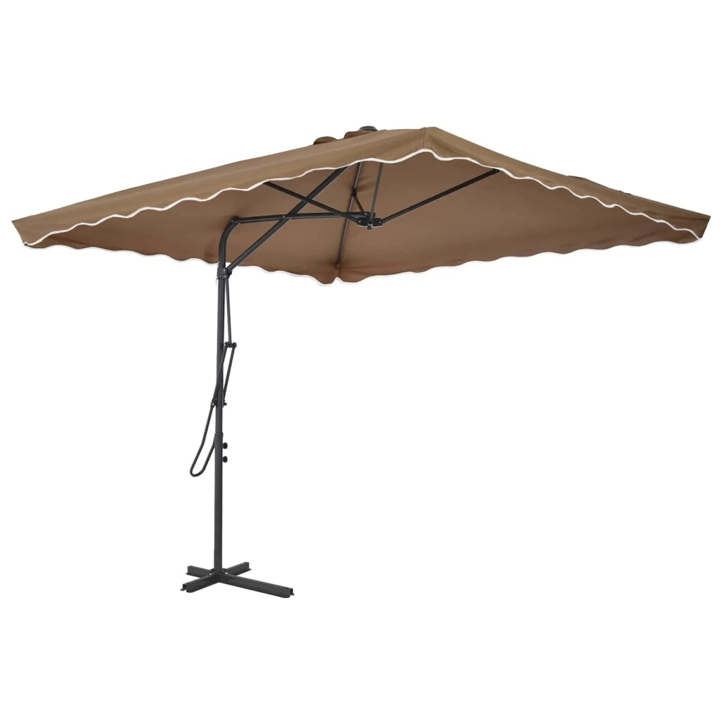 Ombrellone da Esterni con Palo in Acciaio 250x250cm Tortora 44884
