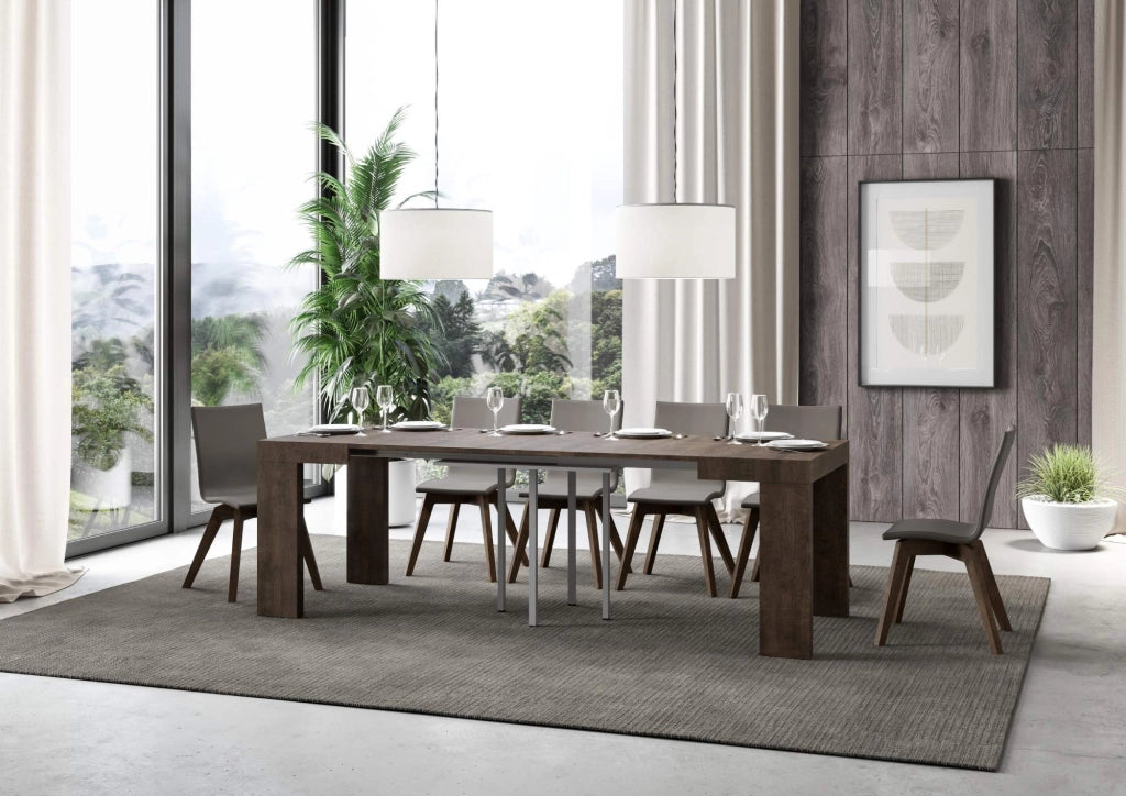 Tavolo da Pranzo Allungabile in Nobilitato 130/390x90 Roxell Noce