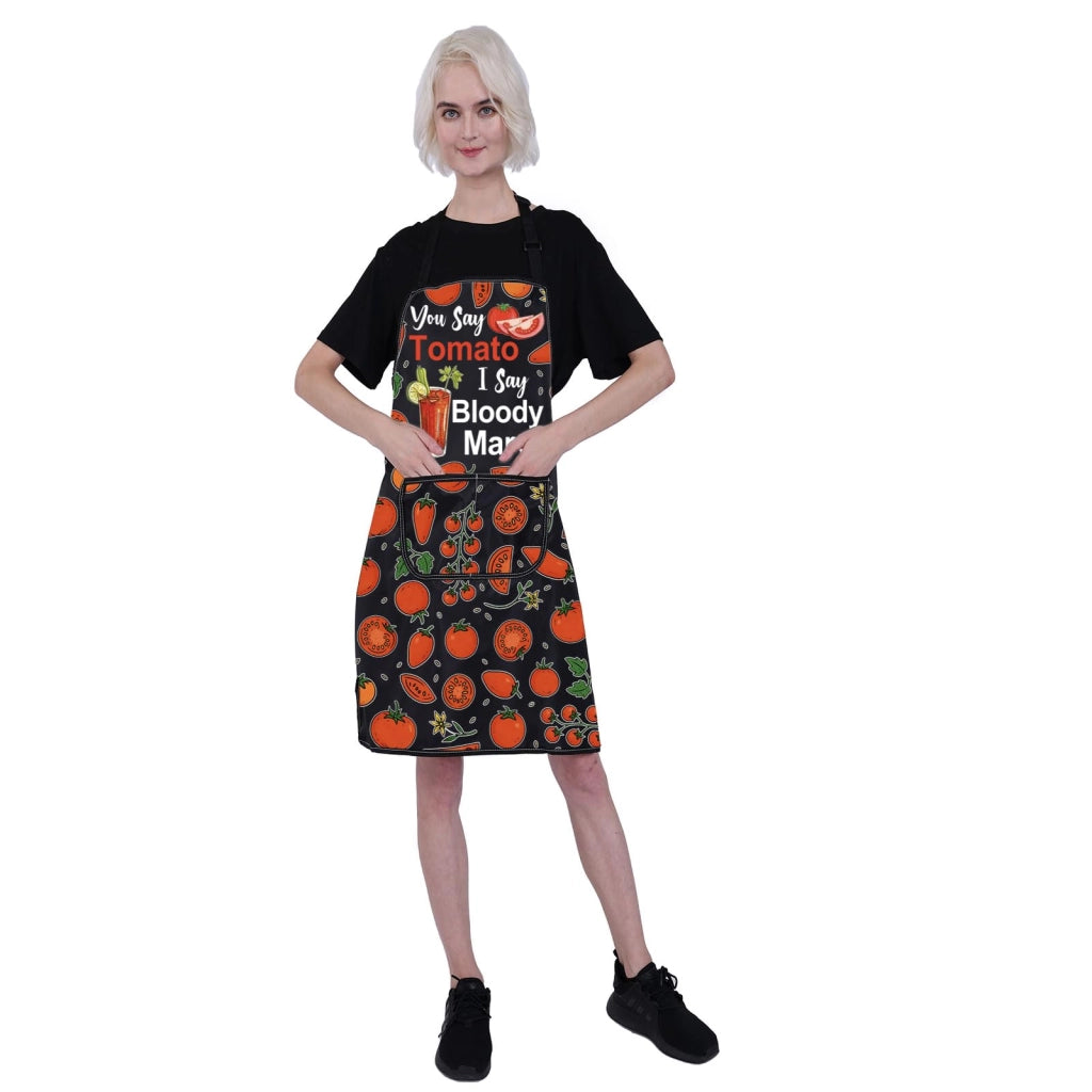 Grembiule da barman "Bloody Mary", impermeabile, 72x68 cm, con 2 tasche