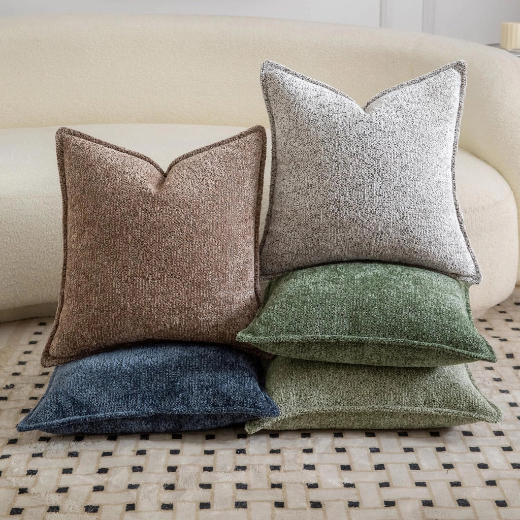 Set di 2 federe per cuscini in velluto, 40x60 cm, color tortora chiaro