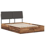 Letto matrimoniale con testiera Legno vecchio e grigio scuro 3439316