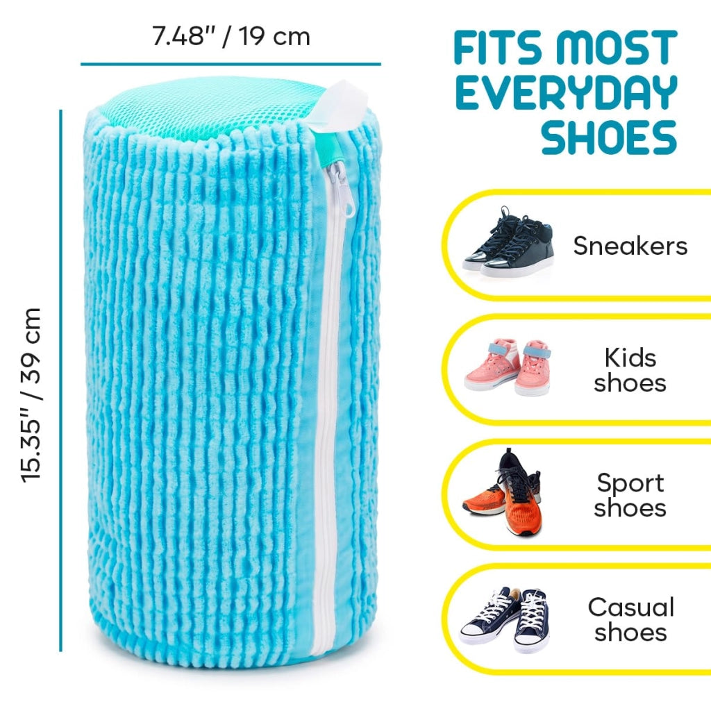 Sacchetti per scarpe, 2 pezzi, con cerniera, colore blu