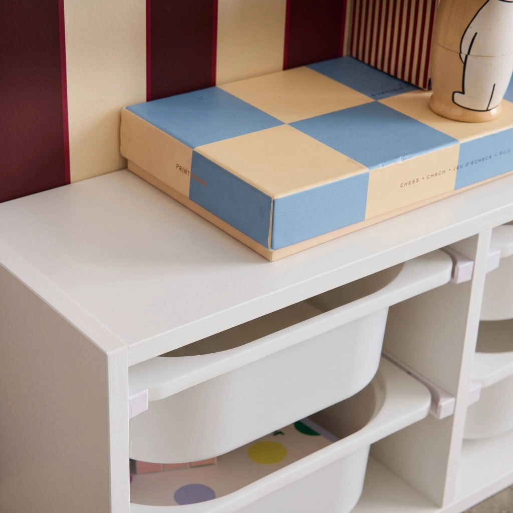 Mobile contenitore per bambini, 6 contenitori, bianco