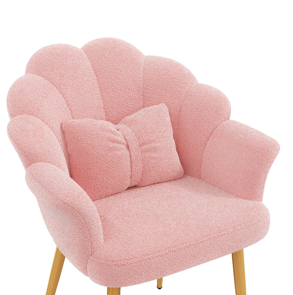 Set di 2 poltrone 64x65;5x85 cm in tessuto peluche rosa con cuscini