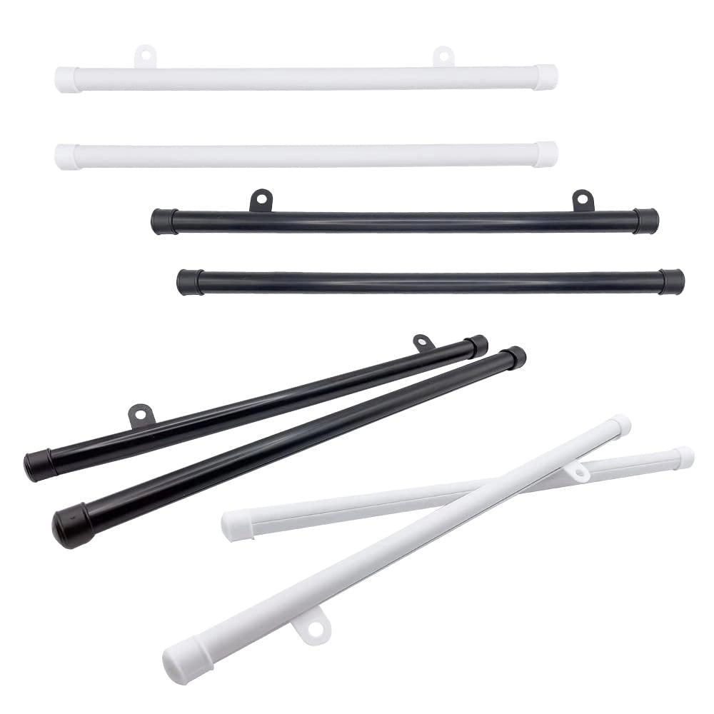 Set di 4 ganci per poster, dimensioni 33 cm, in plastica, colore nero e bianco, leggeri