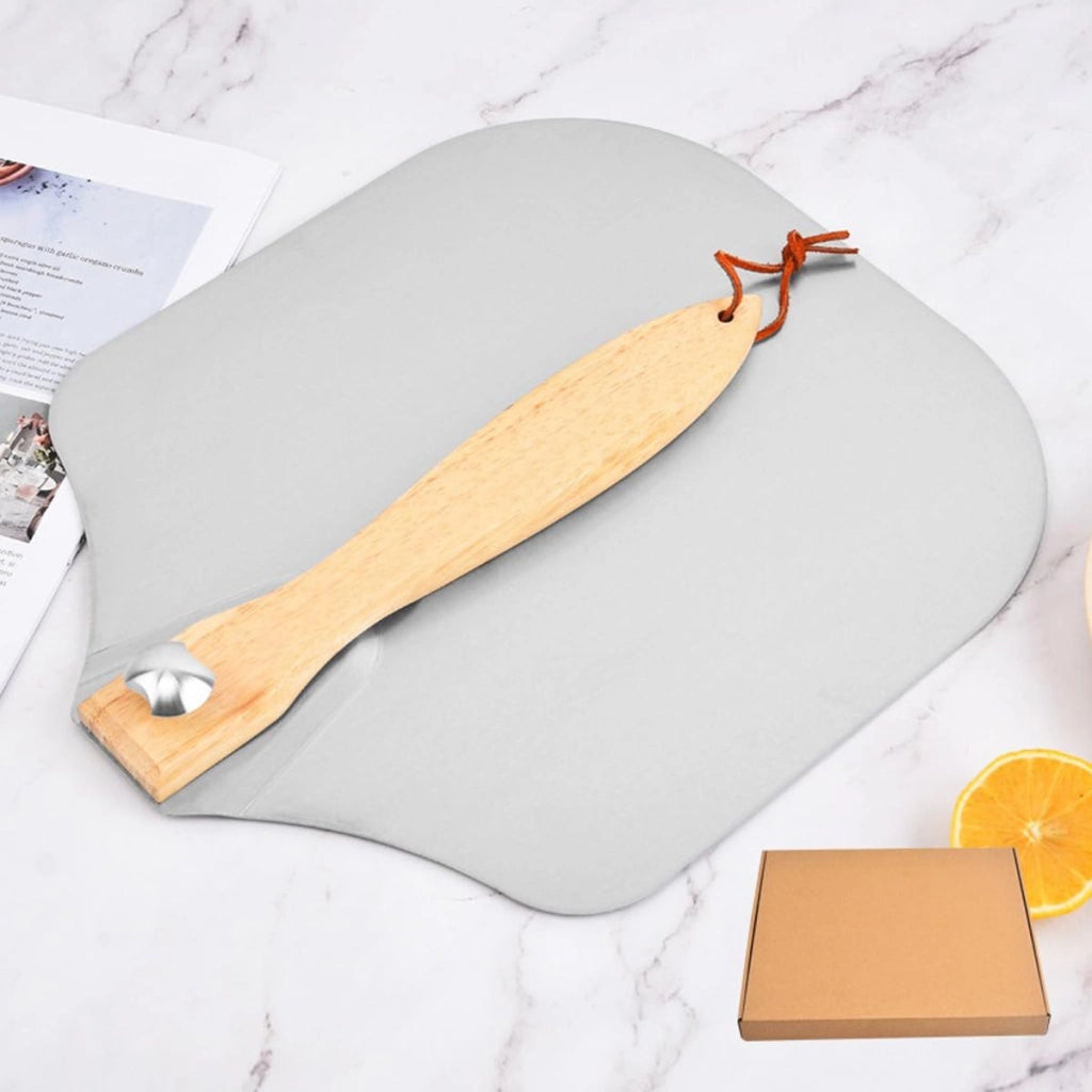 Pala per pizza con manico in legno pieghevole, dimensioni 30,5 x 35,8 cm
