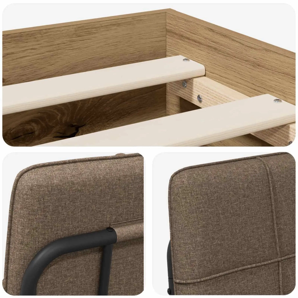 Letto matrimoniale con testiera Rovere Artisan e Tortora 3440421