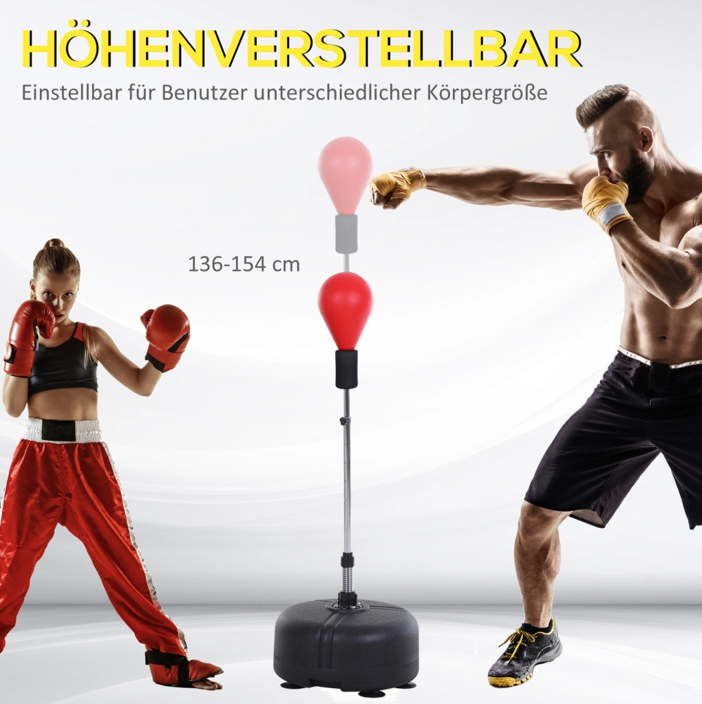 Punching ball da terra regolabile 136-154 cm, nero