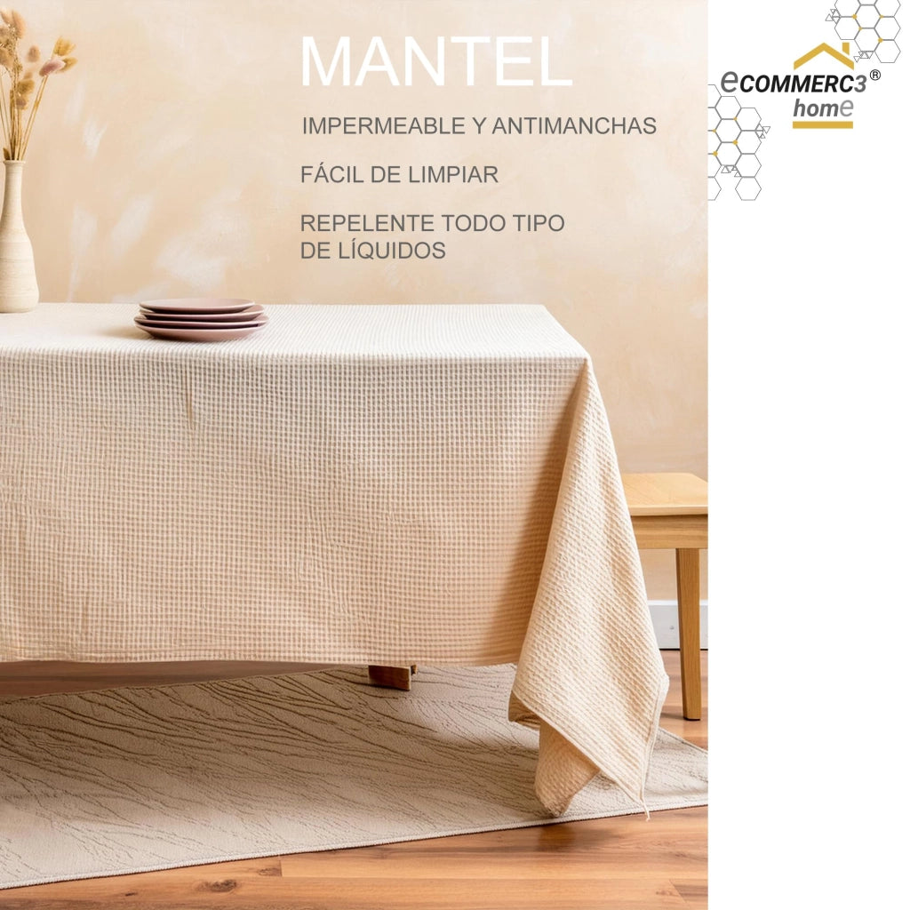 Tovaglia rettangolare, dimensioni 240x140 cm, impermeabile e resistente alle macchie, colore grigio