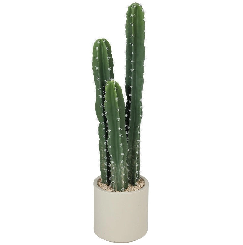 Cactus artificiale verde alto 95 cm con vaso decorativo