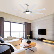 Ventilatore da soffitto 168 cm reversibile con LED dimmerabile in ABS color nickel