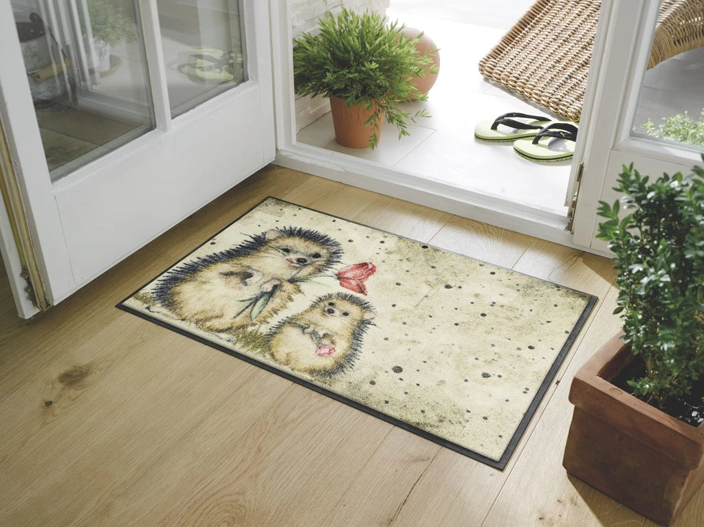 Tappetino antiscivolo con spugne, 50x75 cm, beige, lavabile, per interni ed esterni