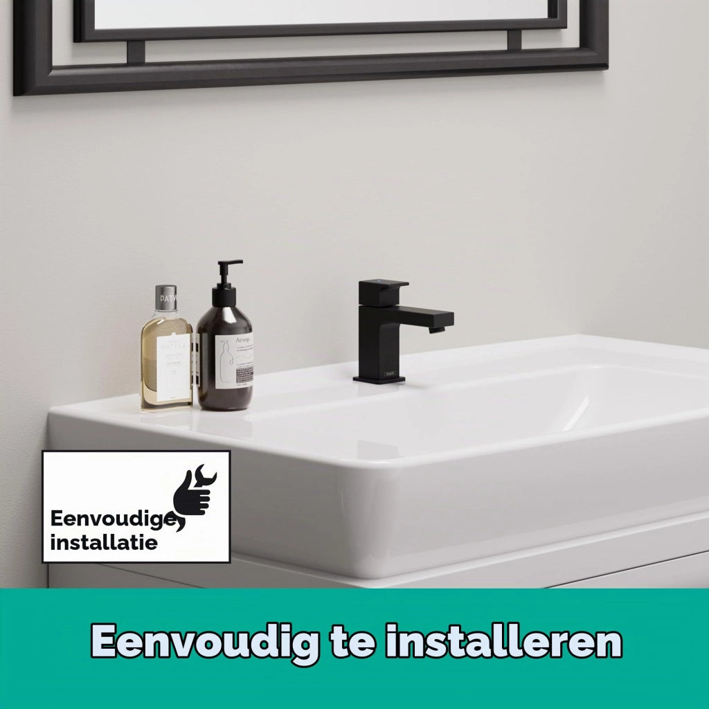 Rubinetto per wc a freddo, colore nero opaco, 1 pezzo, 70 mm
