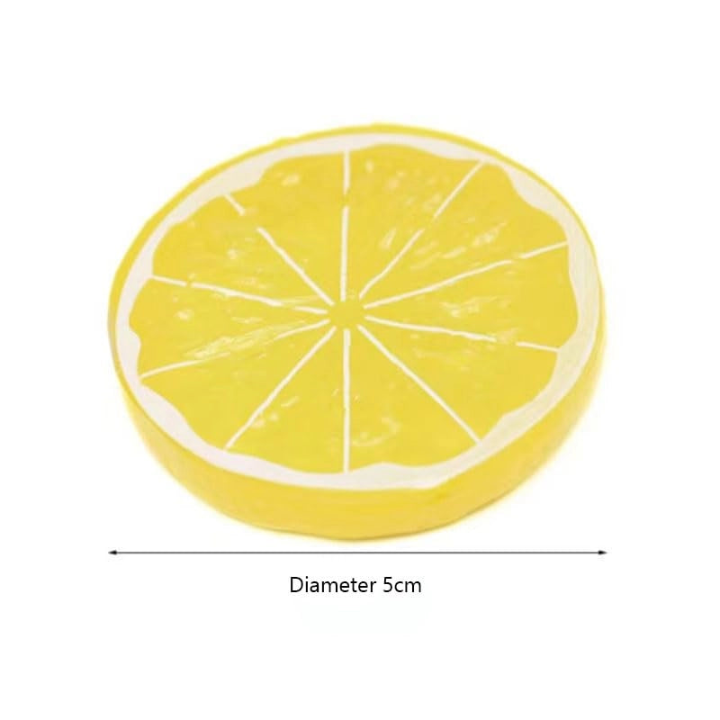 Fette di limone artificiali, 20 pezzi, gialle, 5 cm, per decorazioni