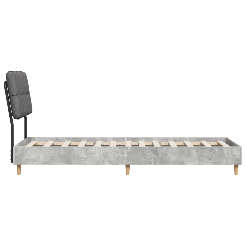 Letto singolo con testiera Grigio Cemento e Grigio Chiaro 8003480
