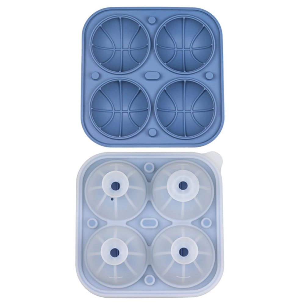 Stampo in silicone per cubetti di ghiaccio a forma di palla da basket, con coperchio, 14,3 cm