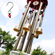 Carillon a vento tradizionale cinese con 10 tubi e 5 campane in bronzo, 85 cm, per giardino e esterno