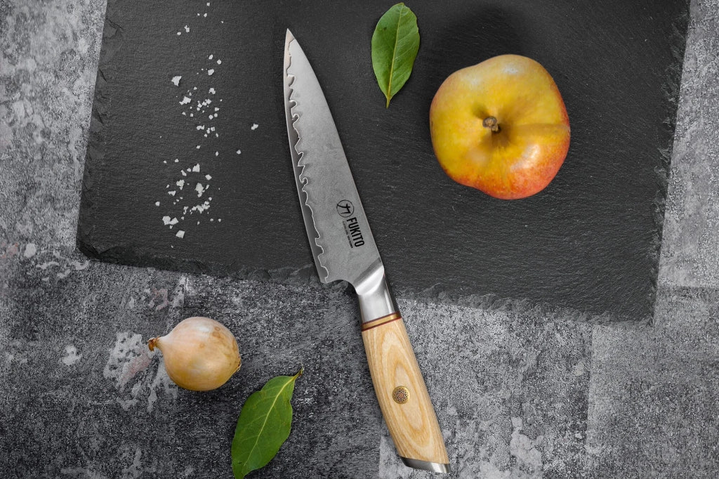 Set di coltelli da cucina da 3 pezzi, lunghezza 40 cm, acciaio inossidabile, manico in legno