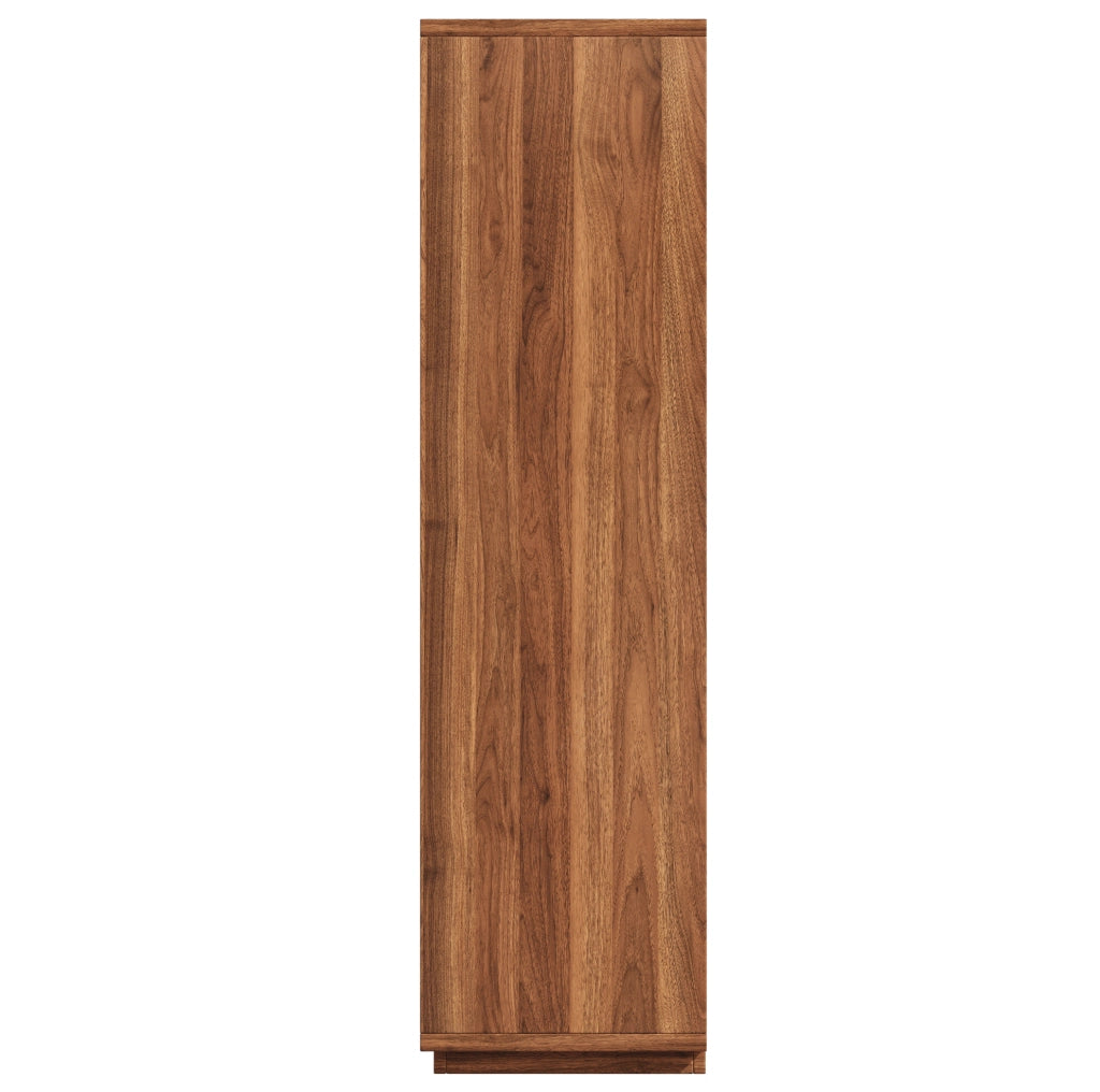 Armadio alto 100x40x162;5 cm in MDF e metallo marrone; 8 livelli salvaspazio