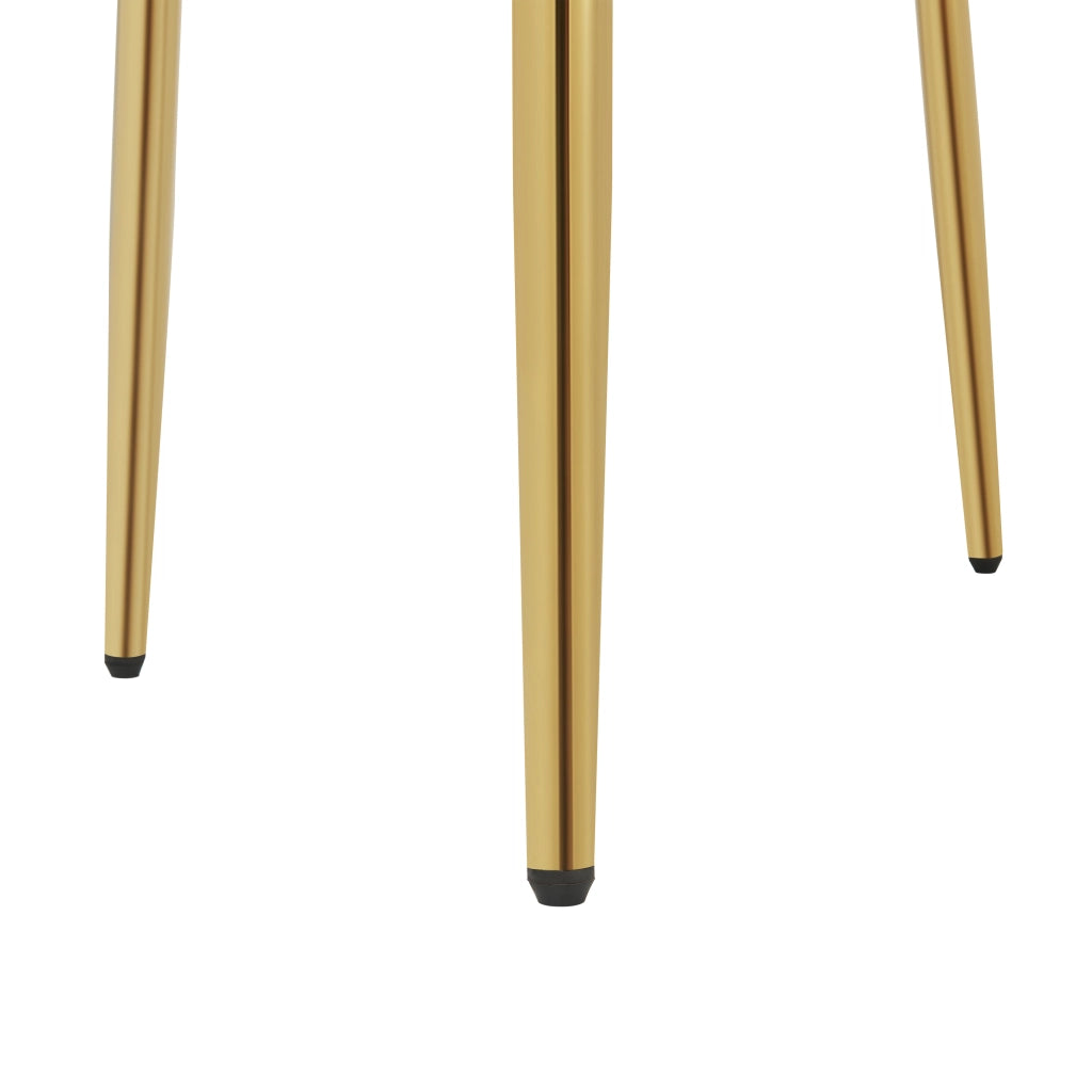 Sedia da pranzo 51x50x81 cm con piedini regolabili in metallo e legno verde e oro