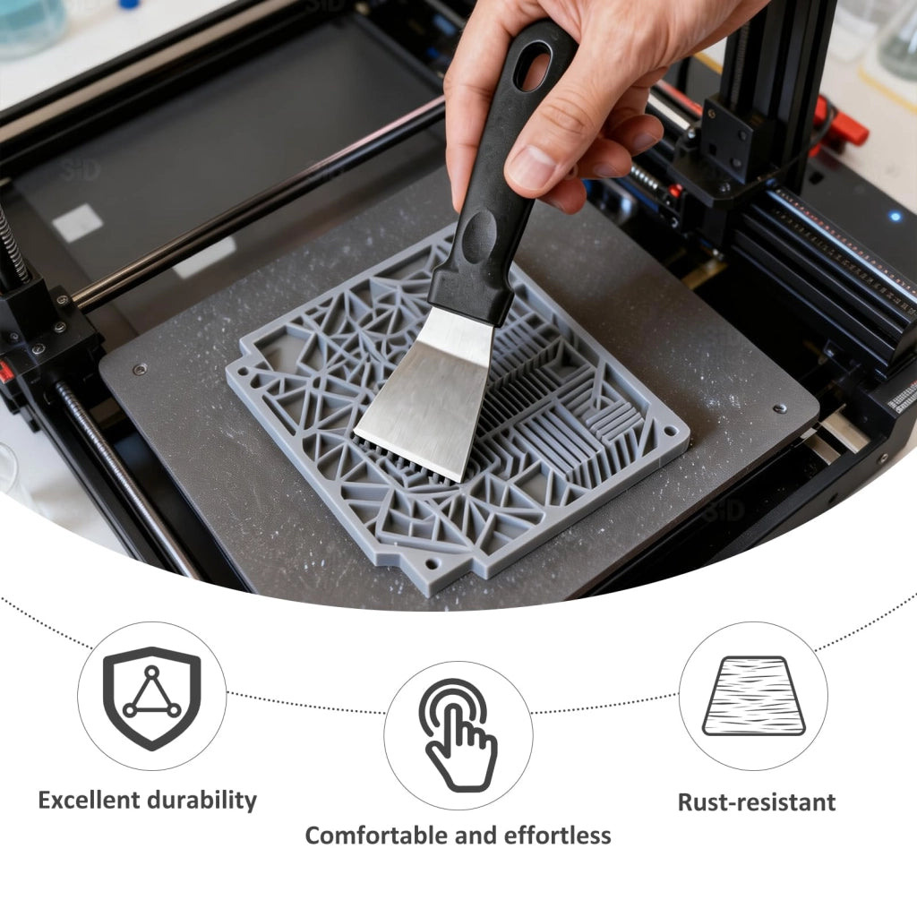 Set di 4 spatole per stampanti 3D, in acciaio inossidabile, dritte e curve