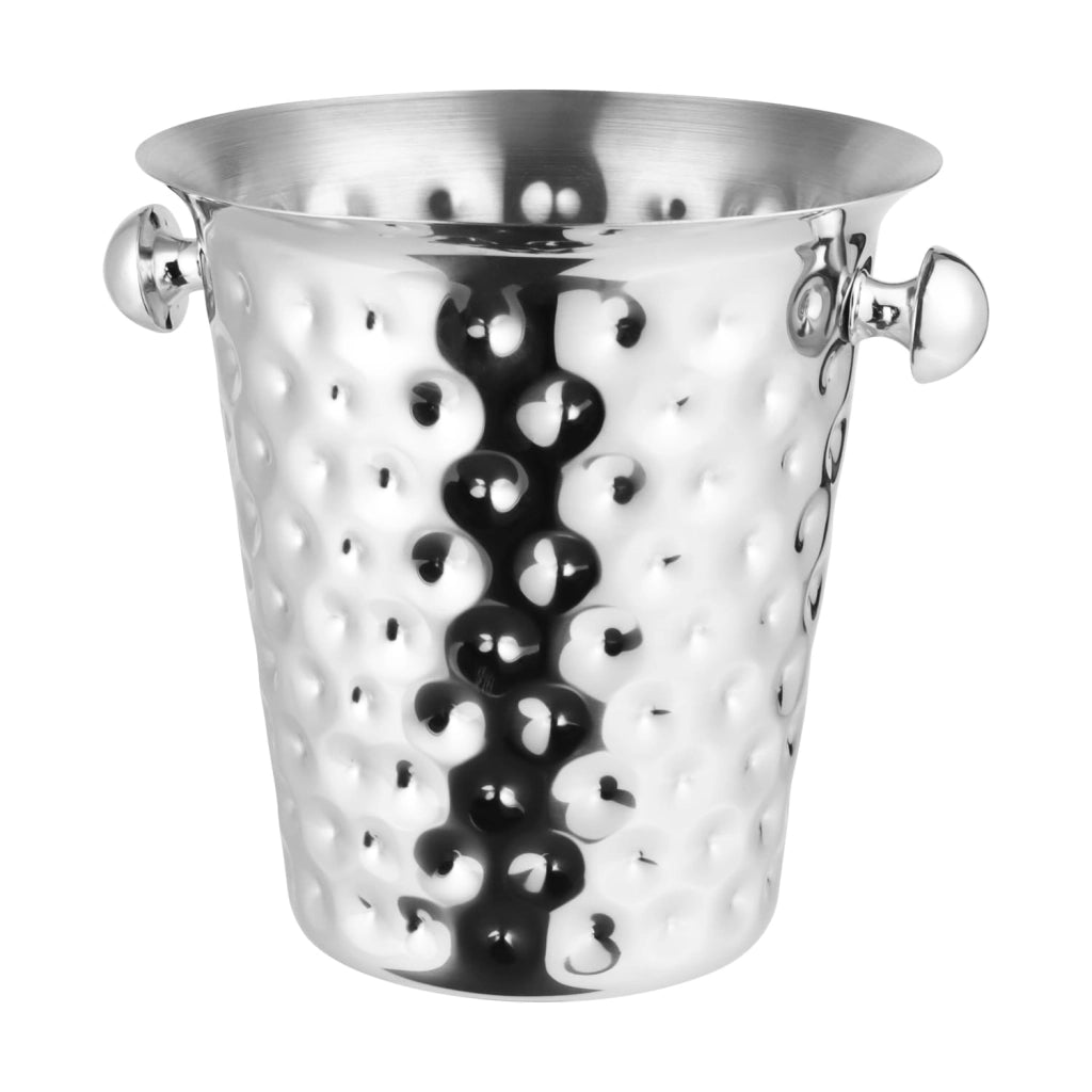 Contenitore per cubetti di ghiaccio in acciaio inossidabile, capacità 5 litri, bacinella per champagne con manico, colore argento