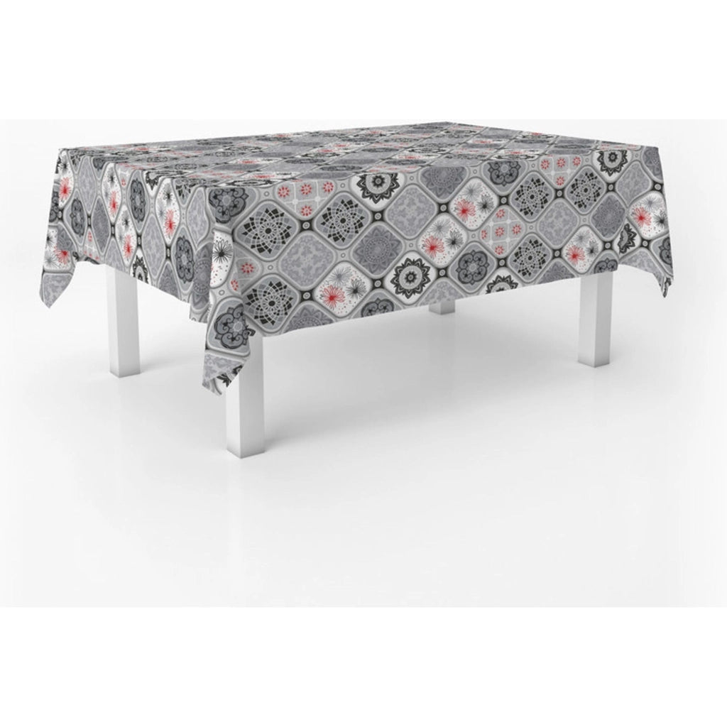 Tovaglia rettangolare, dimensioni 240x140 cm, impermeabile e resistente alle macchie, colore grigio