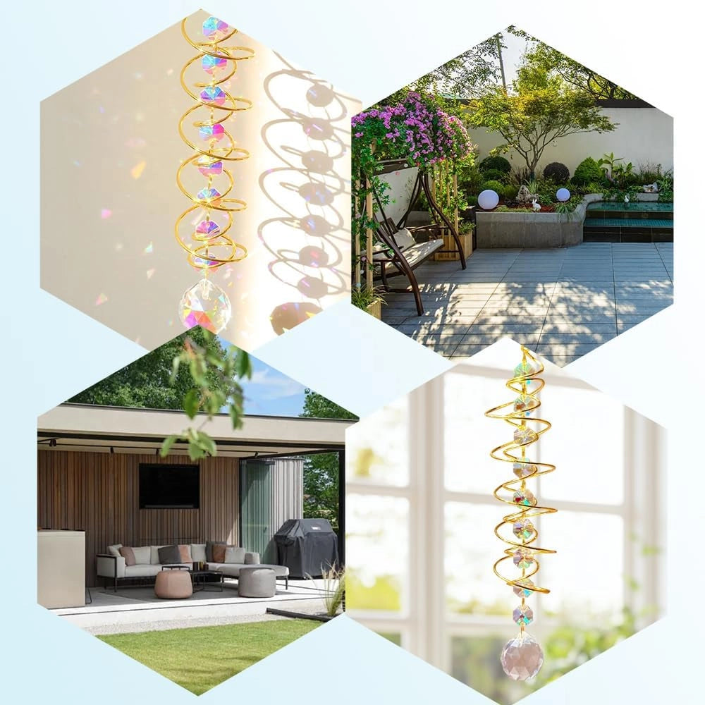 Girandola a spirale 3D con sfera di cristallo, 1 pezzo, design moderno