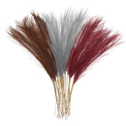 Pampas artificiale, altezza 52 cm, confezione da 30 pezzi, colori: marrone scuro/grigio chiaro/bordeaux