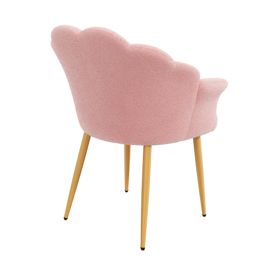 Poltrona con braccioli 64x65;5x85 cm in tessuto peluche rosa con cuscino
