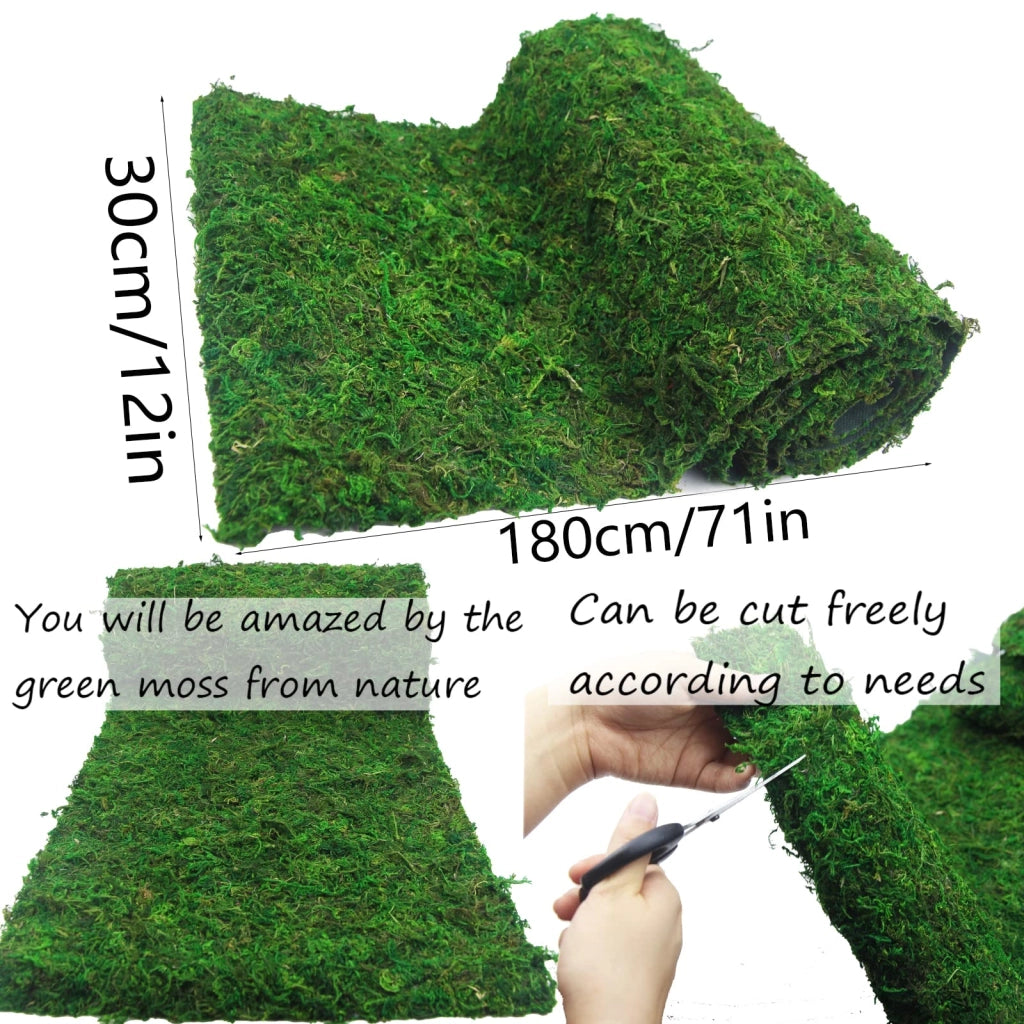 Muschio artificiale per la decorazione, verde, 30 x 180 cm
