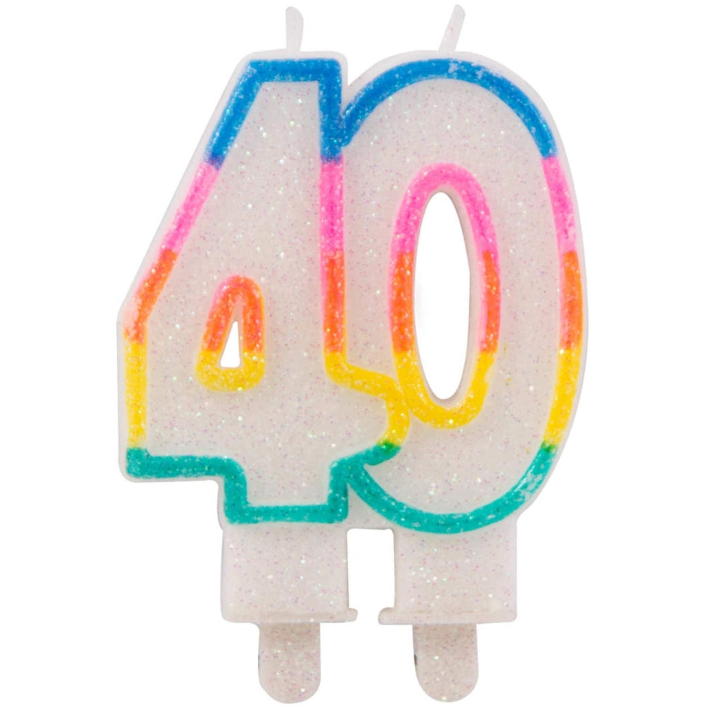 Candele scintillanti, confezione da 40, con 2 supporti, multicolore, in cera, 2 pezzi.