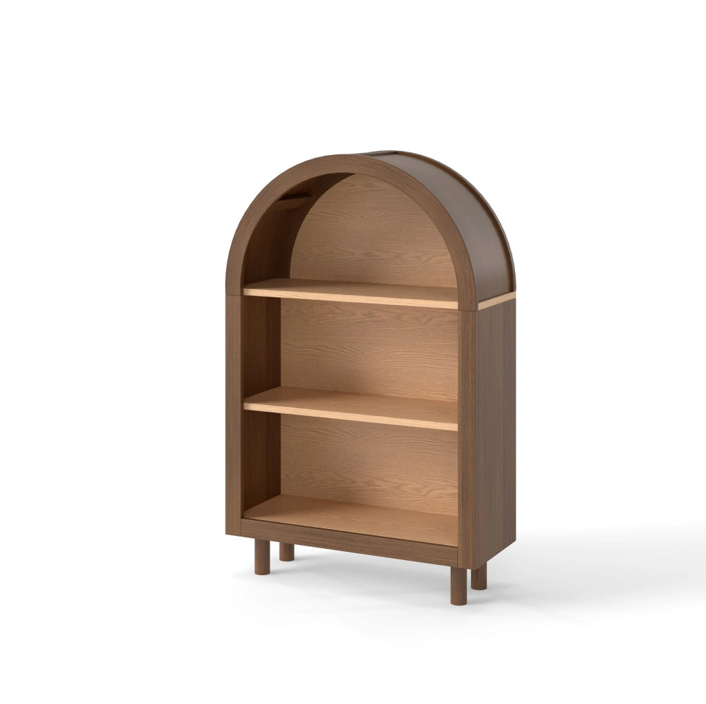 Libreria aperta 60x24x95 cm in legno ingegnerizzato noce; 3 ripiani