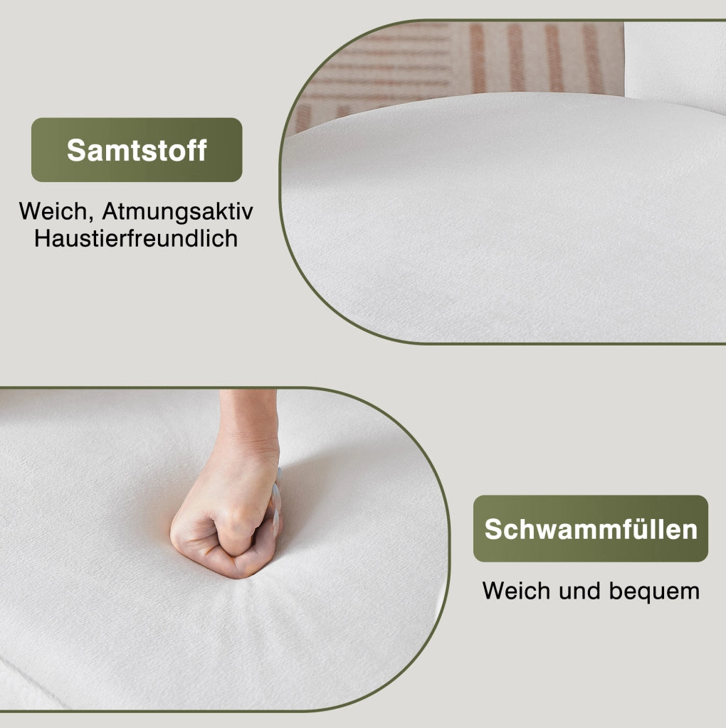 Sedia da pranzo in velluto beige con braccioli, 150 kg